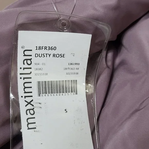 NWT Maximilian 19" Tibetan Lamb Fur Jacket Shaggy Dusty Rose Women's Sz Small